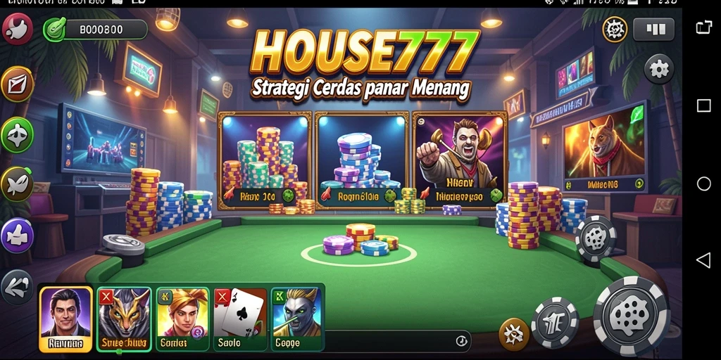 Tangkapan layar utama HOUSE777 menampilkan aksi strategi yang intens.