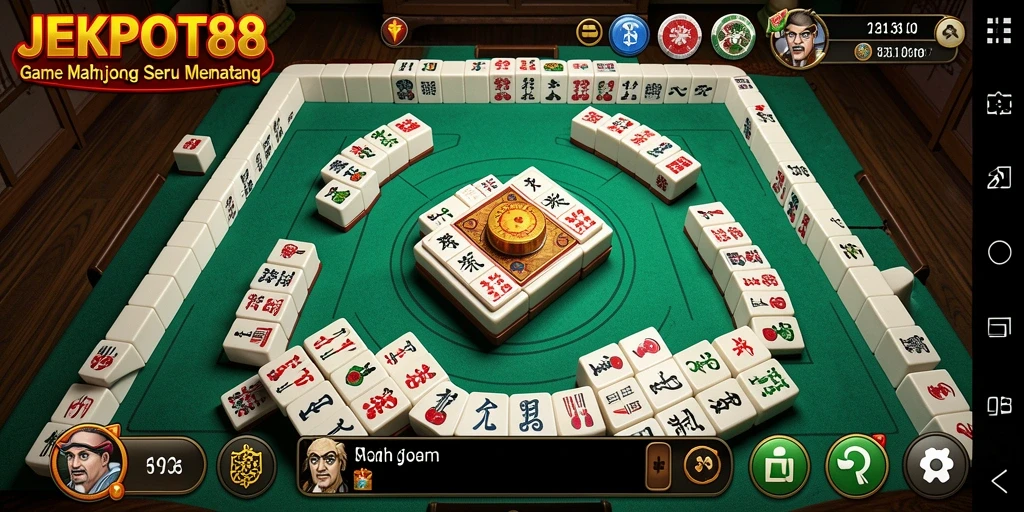 Tampilan gameplay Mahjong yang memukau dan seru di JEKPOT88.
