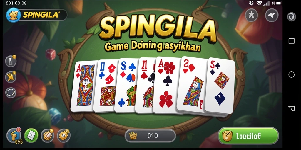 Tampilan gameplay SPINGILA yang seru dengan desain menarik.
